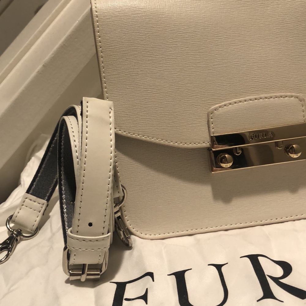White Furla Handbag with Bag Strap - Picture 10 of 16